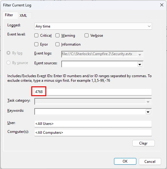 Log Filtering Event Viewer